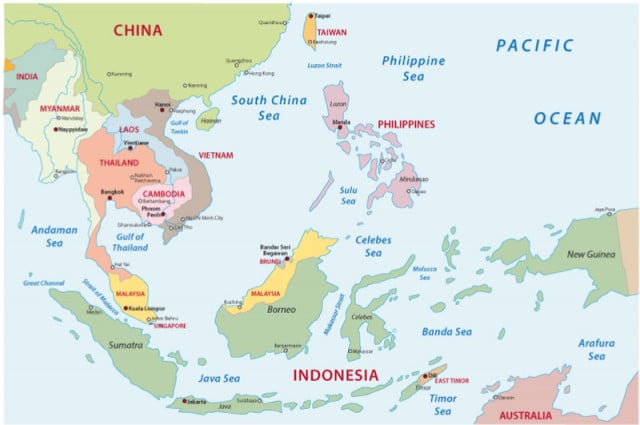 Southeast Asia Sea Map Mainland Southeast Asia: A Strategic Position For China's Sea Power  Projection | Cambodianess