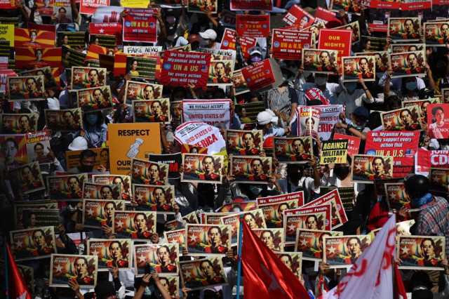 Myanmar protesters stage biggest rallies since troop deployments