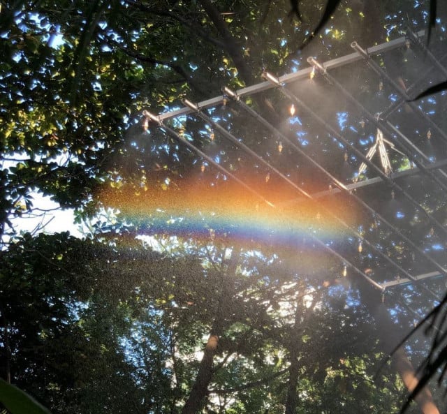 An Artificial Rainbow Is Displayed Outdoors in Phnom Penh to Promote Diversity