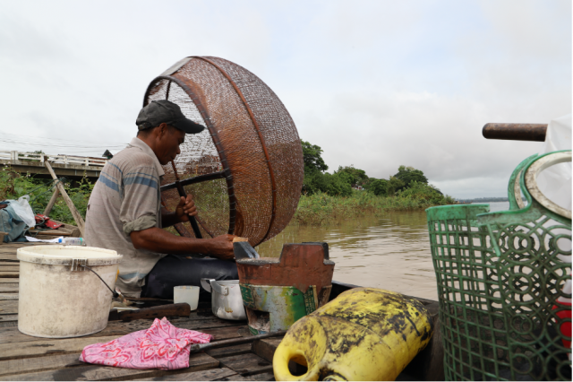 A Small-scale Fishing Gear: The Big Round Scoop Basket - Mekong