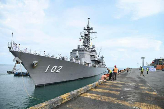 The Japanese Destroyer JS Harusame Stops at Sihanoukville Autonomous Port