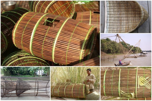 Fishing Equipment Native Ancient, Fishing Gear Made of Bamboo. Stock Image  - Image of detail, lake: 114535179