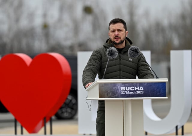 Zelensky, on Bucha anniversary, vows to defeat 'Russian evil'