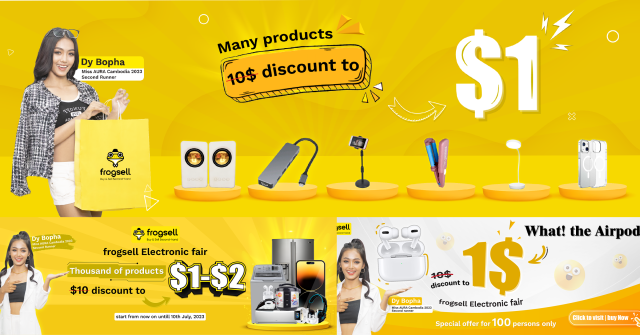 Frogsell Online Electronics Fair  $10 $20 discount to $1, $2 and $5  with thousands of products on frogsell