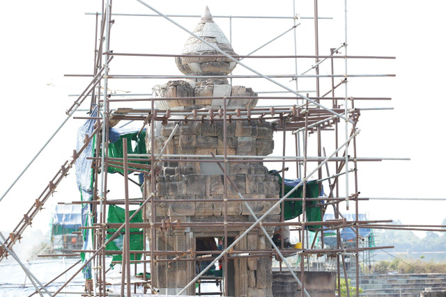 Restoration Is Nearing Completion at the West Mebon Temple, so often Flooded  