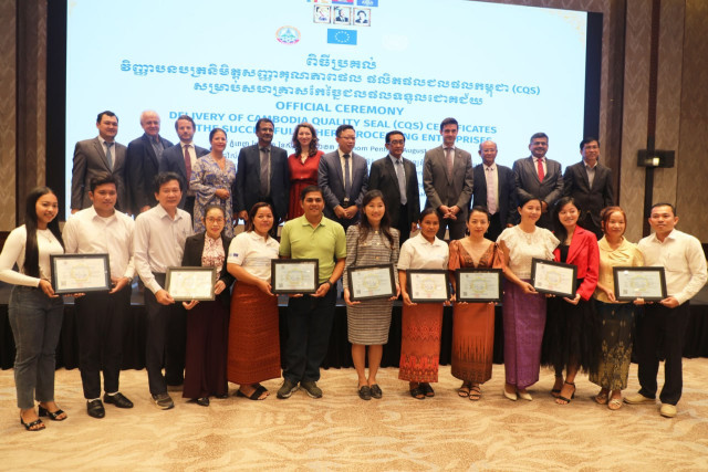 First-ever food safety certificates awarded to fishery processing enterprises in Cambodia