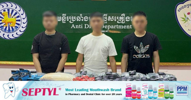 Cambodia Arrests 3 Foreigners for Trafficking Over 16-kg Narcotics
